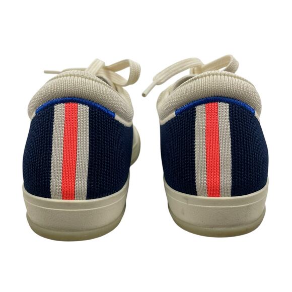 Rothy's The Lace Up Sneaker Knit Fabric Navy Orange Size 7 Limited Edition - Picture 8 of 12